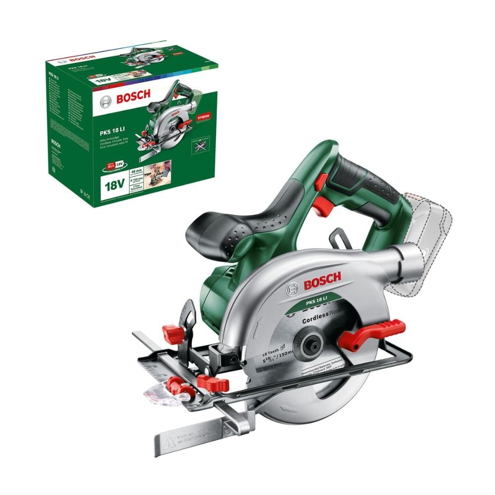 Bosch Cordless Circular Saw PKS 18 LI (no battery, 18 volt system, in cardboard box)